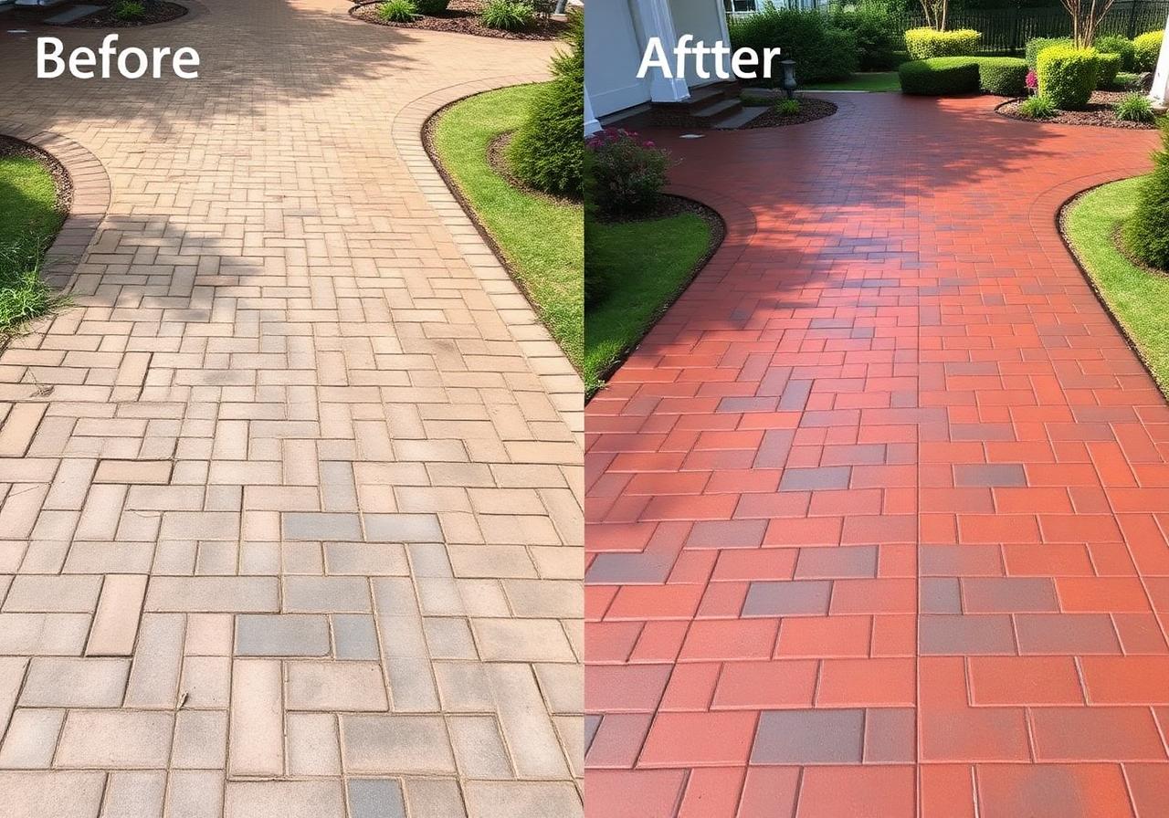 Faded driveway → fully restored